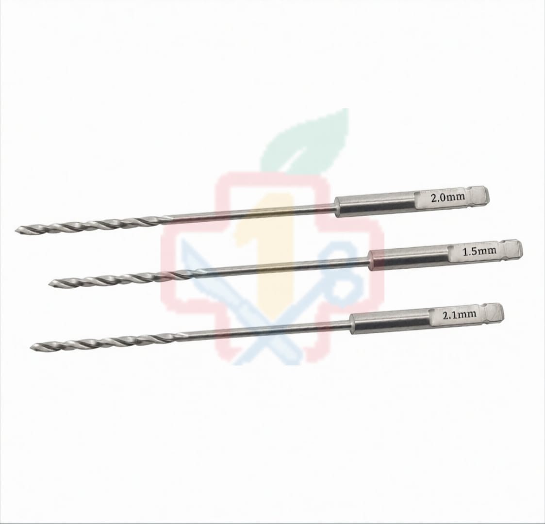 Quick Coupling Drill Bit 1.1mm/1.5mm/ & 2.0mm x 100mm Set Of 6 Pcs SS