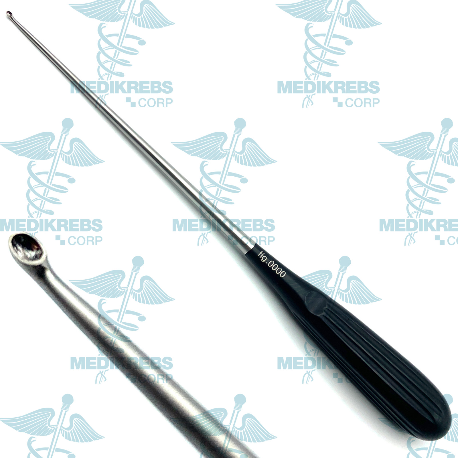 Spratt Brun Bone Curette Straight 26 cm Fig. 0000 O.R Grade Steel Instrument