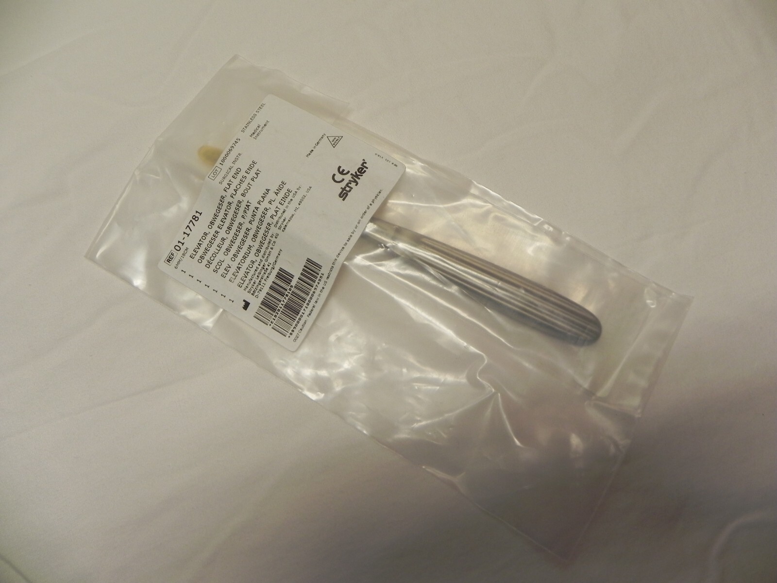 Stryker Obwegeser 01-17781 Periosteal Elevator Flat End 6mm/18cm