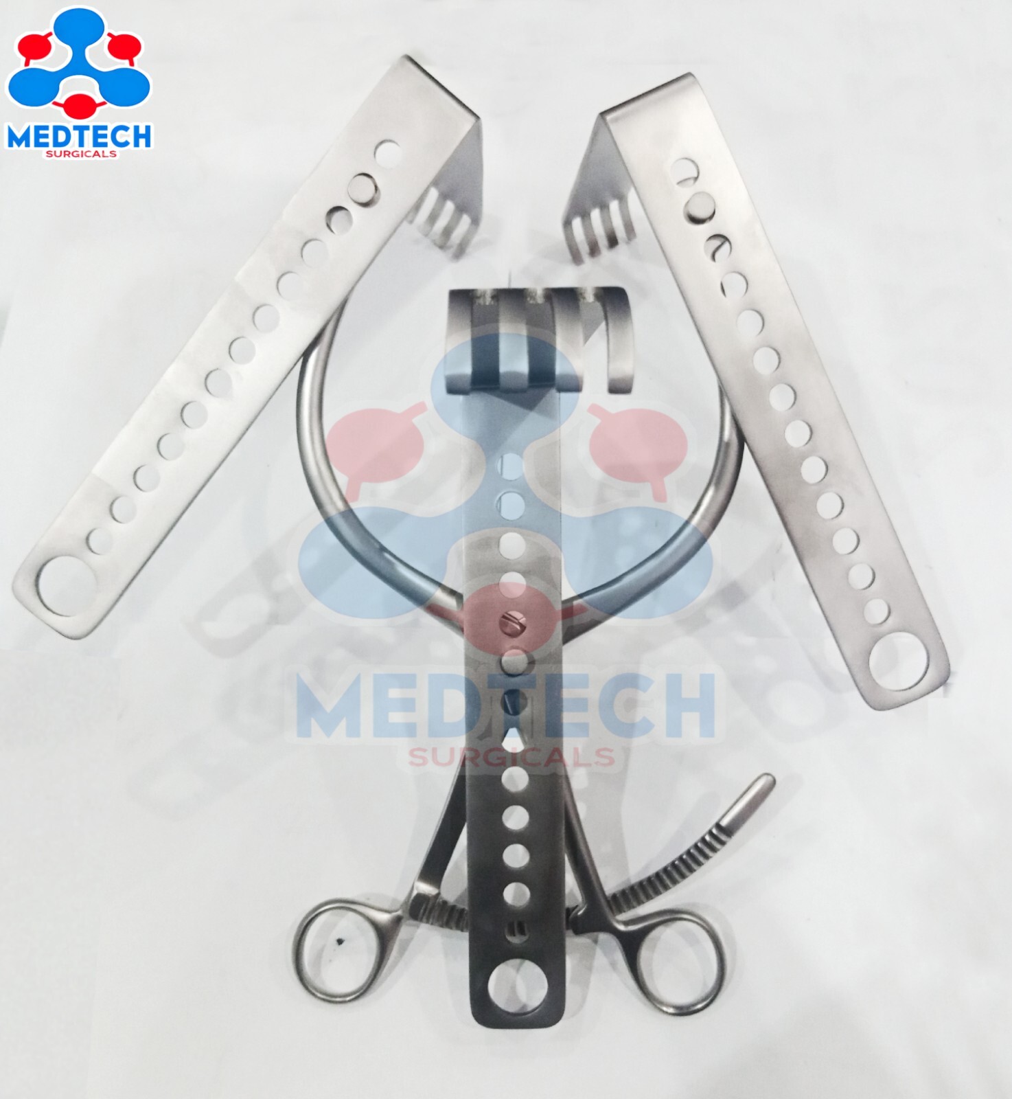 Self Retaining Retractor with 3 Center Blades Surgical German Stainless