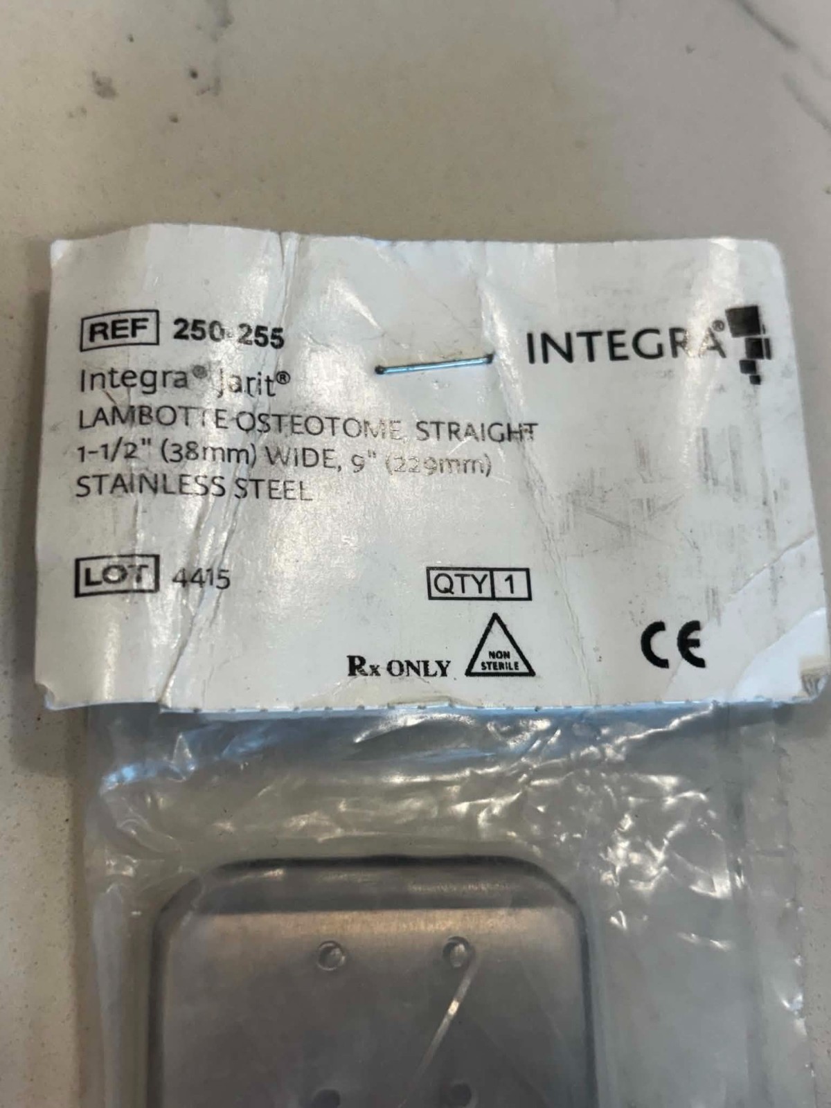 Jarit #250-255 Lambotte Osteotome 9″ Straight Stainless Surgical 1½” Wide