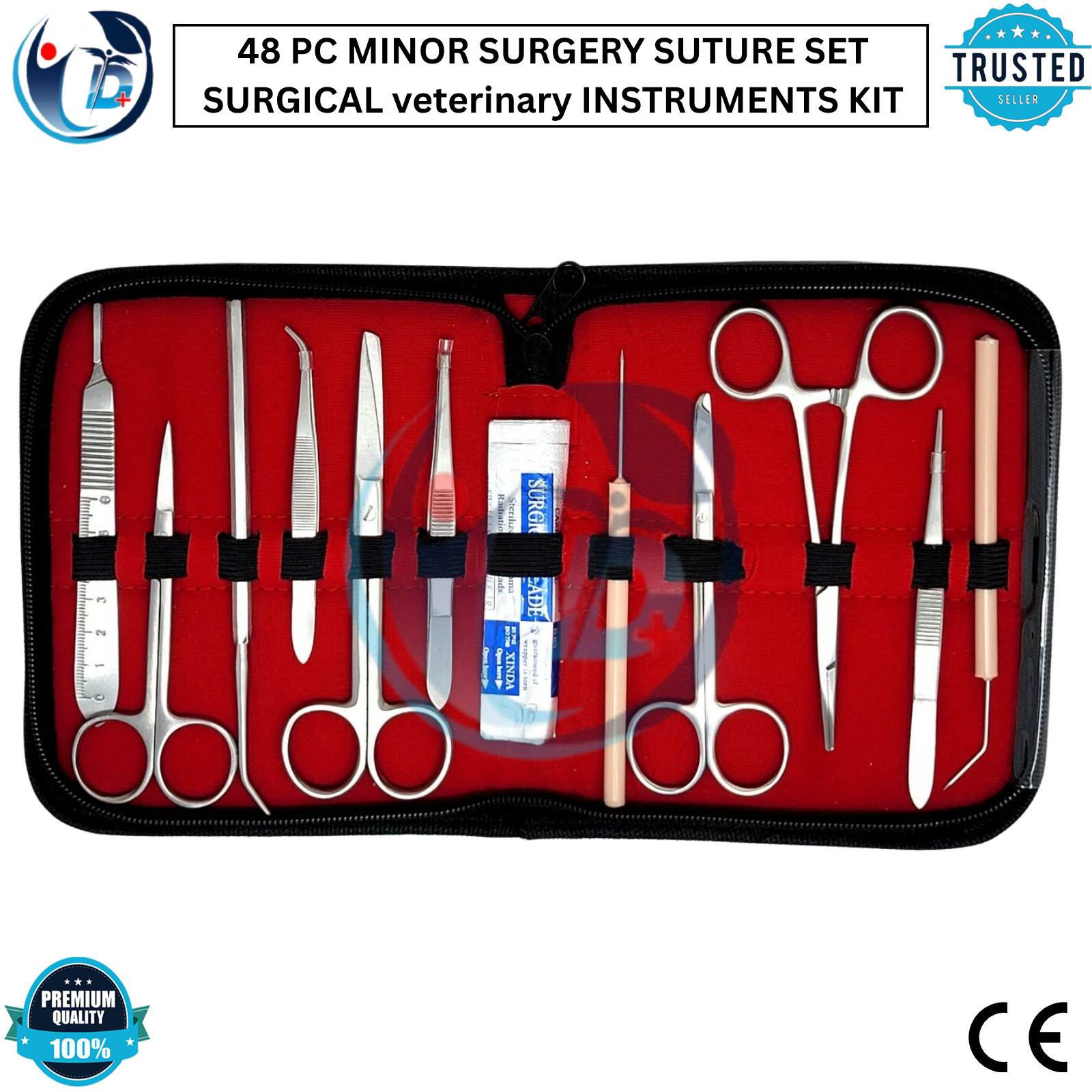 NEW PREMIUM 48 PC MINOR SURGERY SUTURE SET SURGICAL veterinary INSTRUMENTS KIT