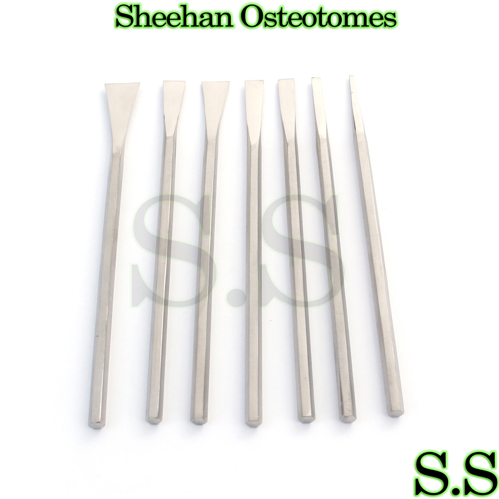Set of 7 SHEEHAN Osteotomes Surgical Dental Instruments