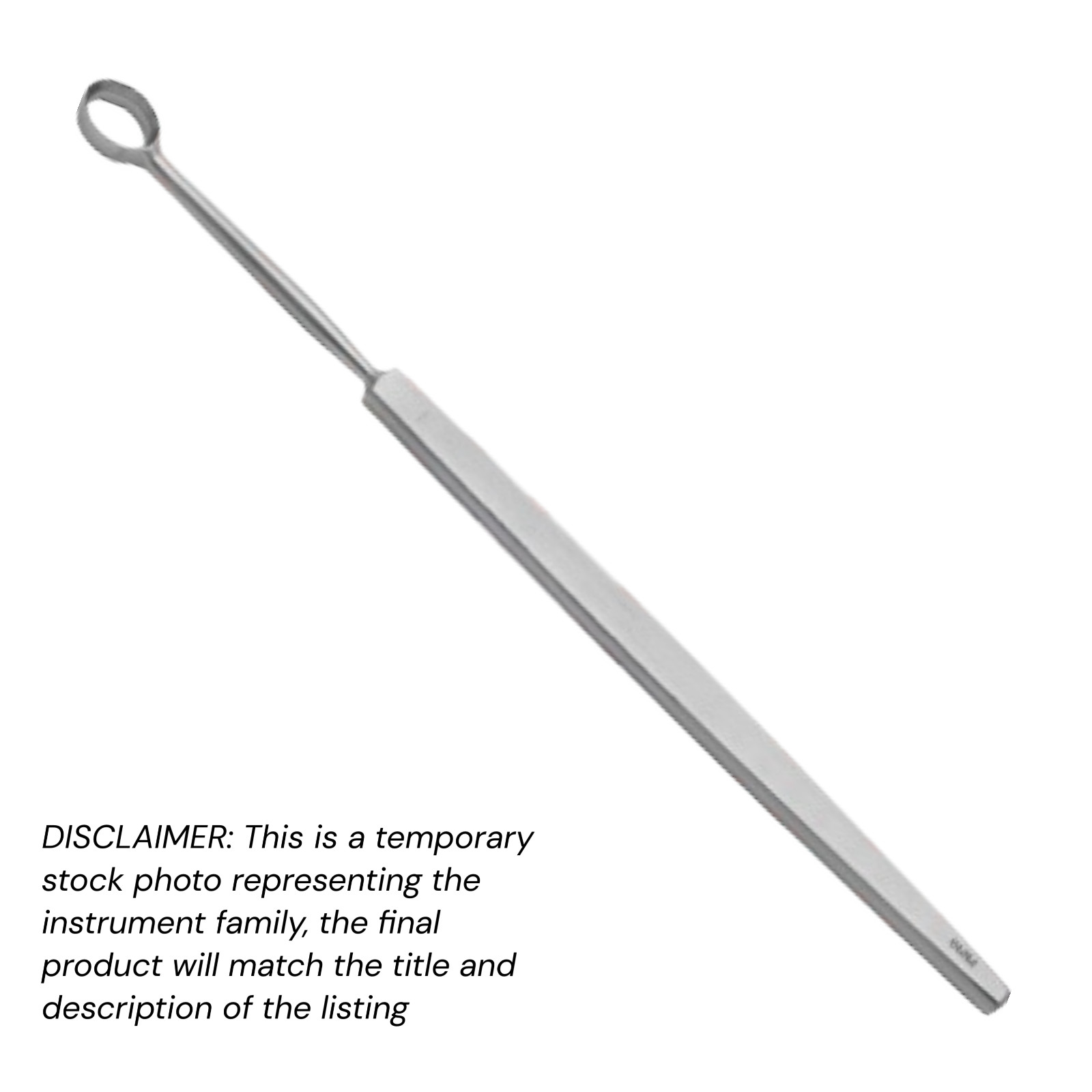 10x Piffard Dermal Curettes, Oval Tip, 5.5″, Narrow Hndl, Sz: 00 (1×2 mm Diam)