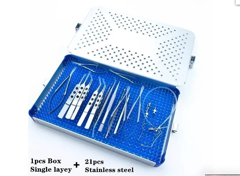 21pcs Ophthalmic Cataract Eye Micro Surgery Surgical Instruments with case box