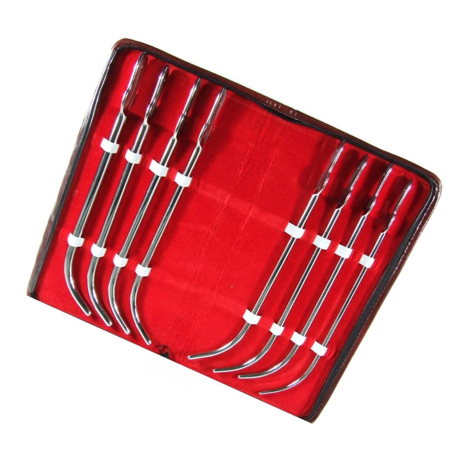 Kit of 8 Van Buren Urethral Sounds 11″ Curved Size 18-32Fr. Surgical Instruments