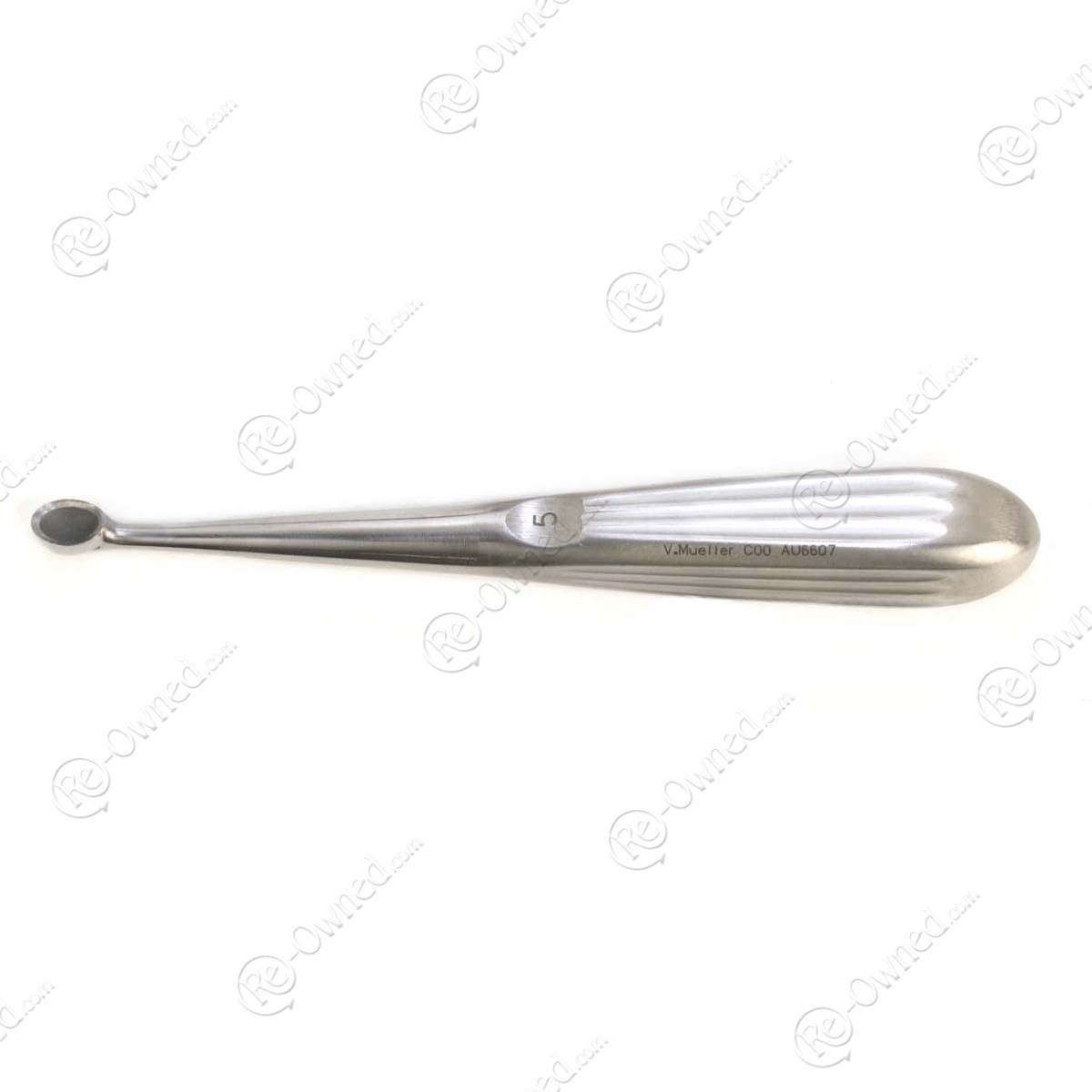 V. Mueller AU6607 Brun Bone Curette 7in Sz 5 Oval Cup