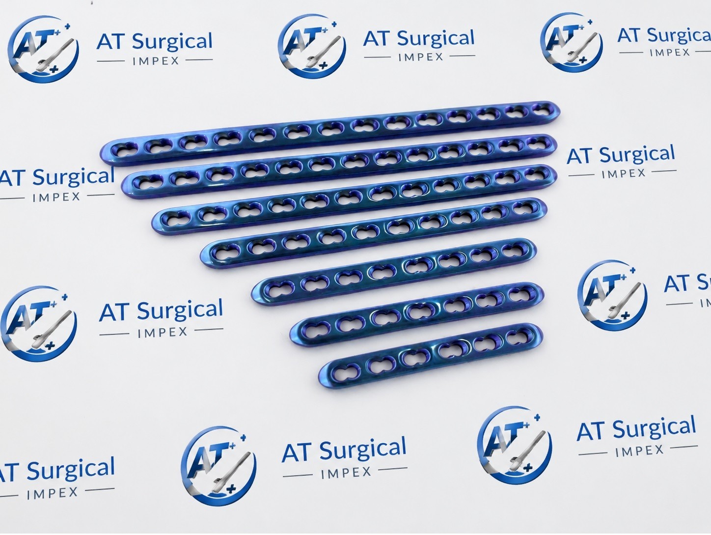 3.5mm Safety Locking Small Straight Plates 5-10 Holes 6 Pcs Titanium Set
