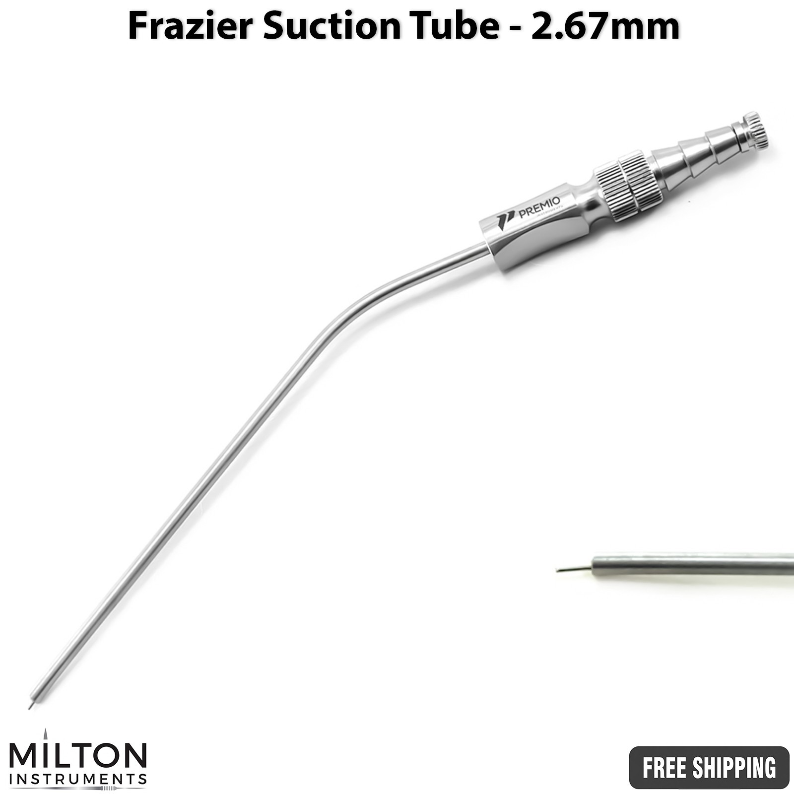 Frazier Suction Tube 2.67mm ENT Surgical Aspirator Dental CE Stainless Steel