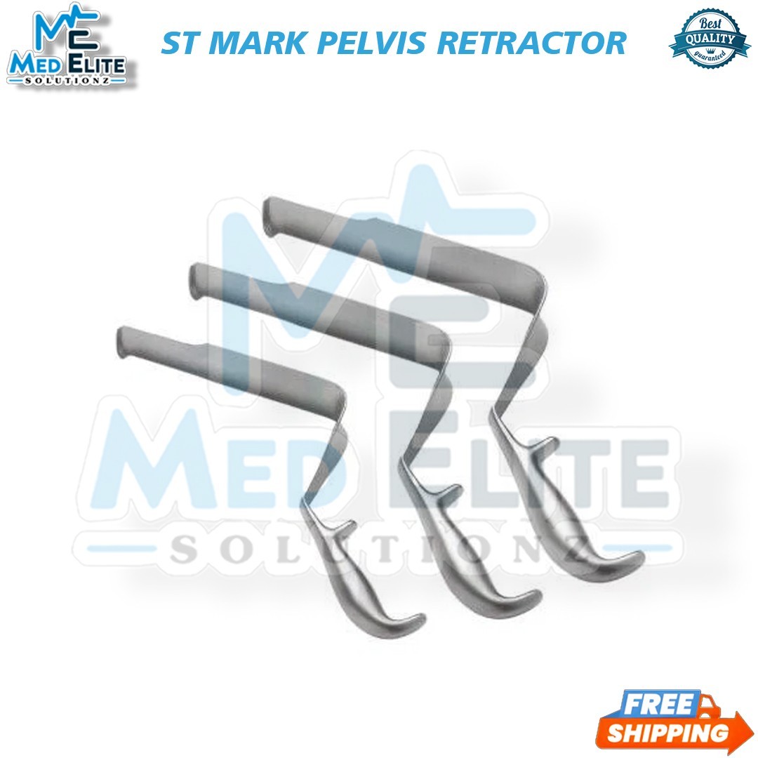 ST Mark Pelvis Retractor Deep Surgery 3 PCs Set Surgical Orthopedic Instruments