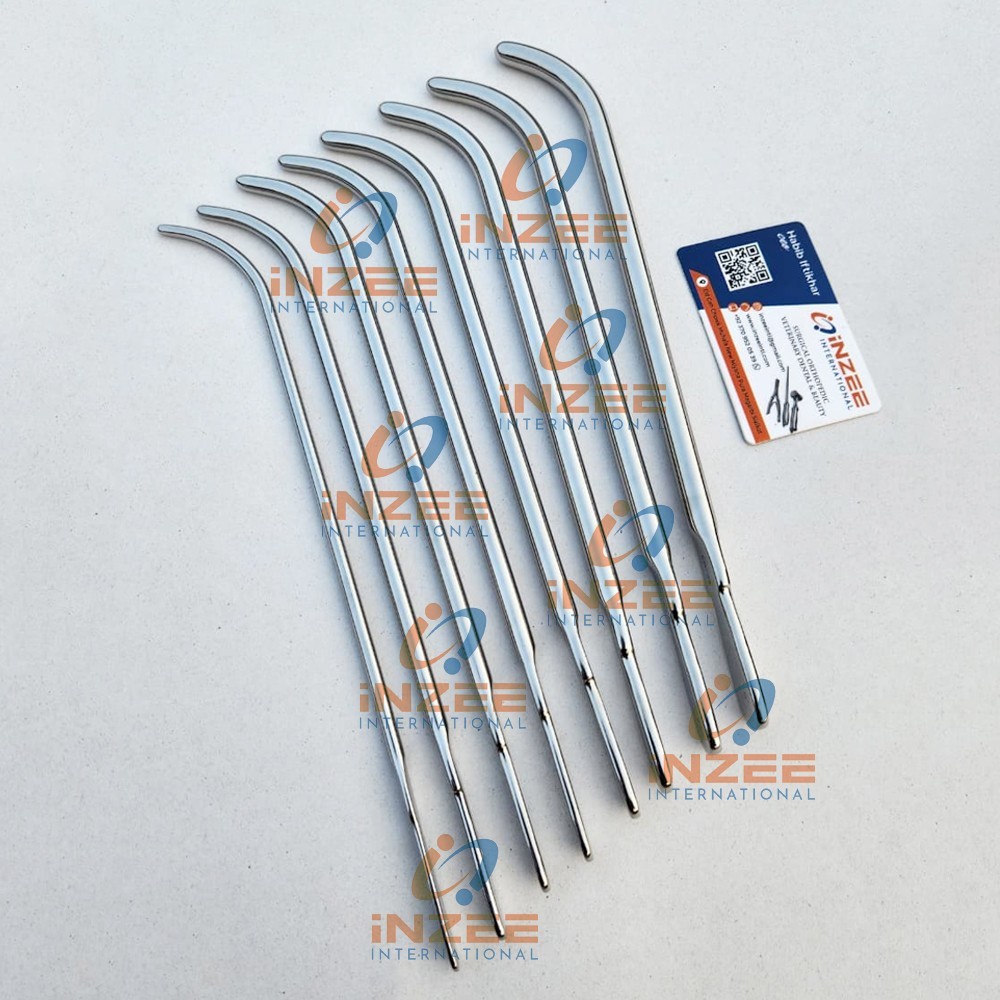 8 Pcs Set Van Buren Urethral Sounds Dilators Shaped Curved 18/20/,,32FR By Inzee