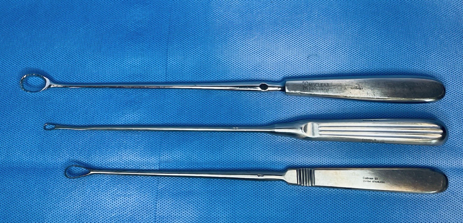 Lot of 3 Miscellaneous Sims Uterine Curette Instruments