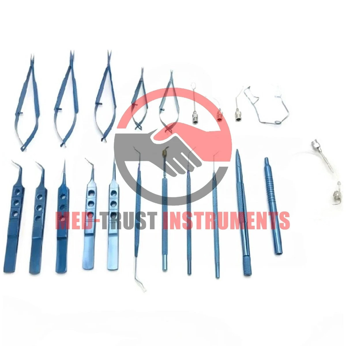 Eye Cataract Titanium Set 21 PCS Ophthalmic Surgical Instruments Set With Box