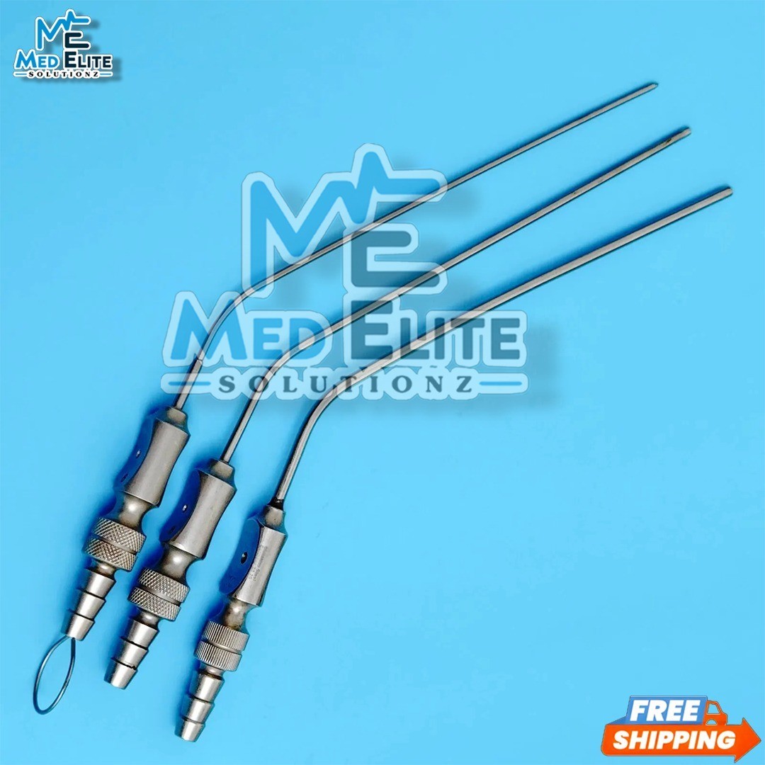 Frazier Suction Tube With Atraumatic Tip Surgical Instruments Set of 3 piece