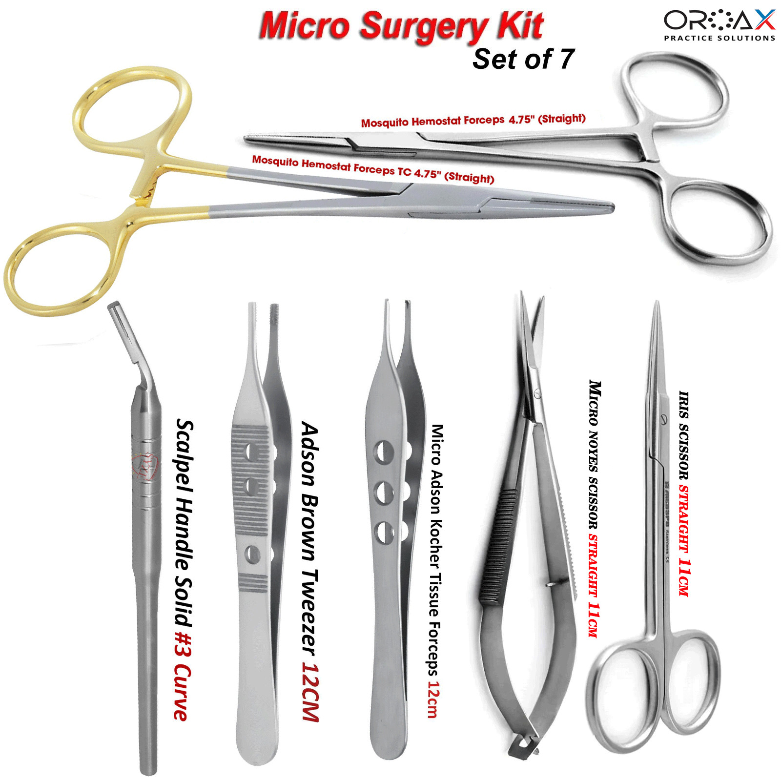 Micro Surgery Kit For Delicate Tissues Ophthalmic Oral Surgical Instruments