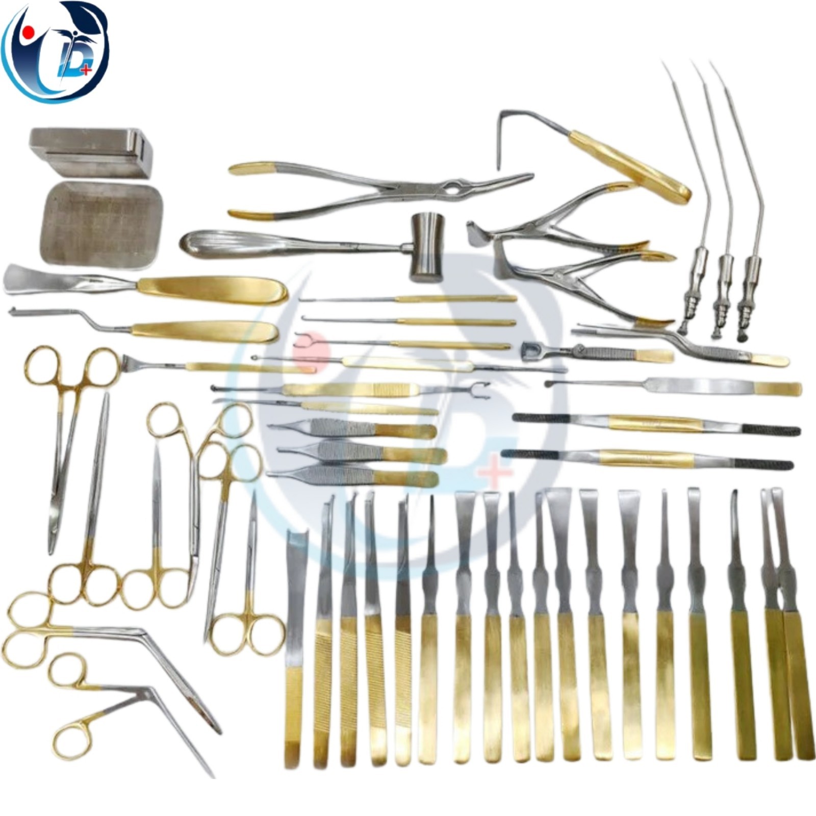 46 pcs Rhinoplasty Instruments Set (Gold Coated) Plastic Surgery Instruments