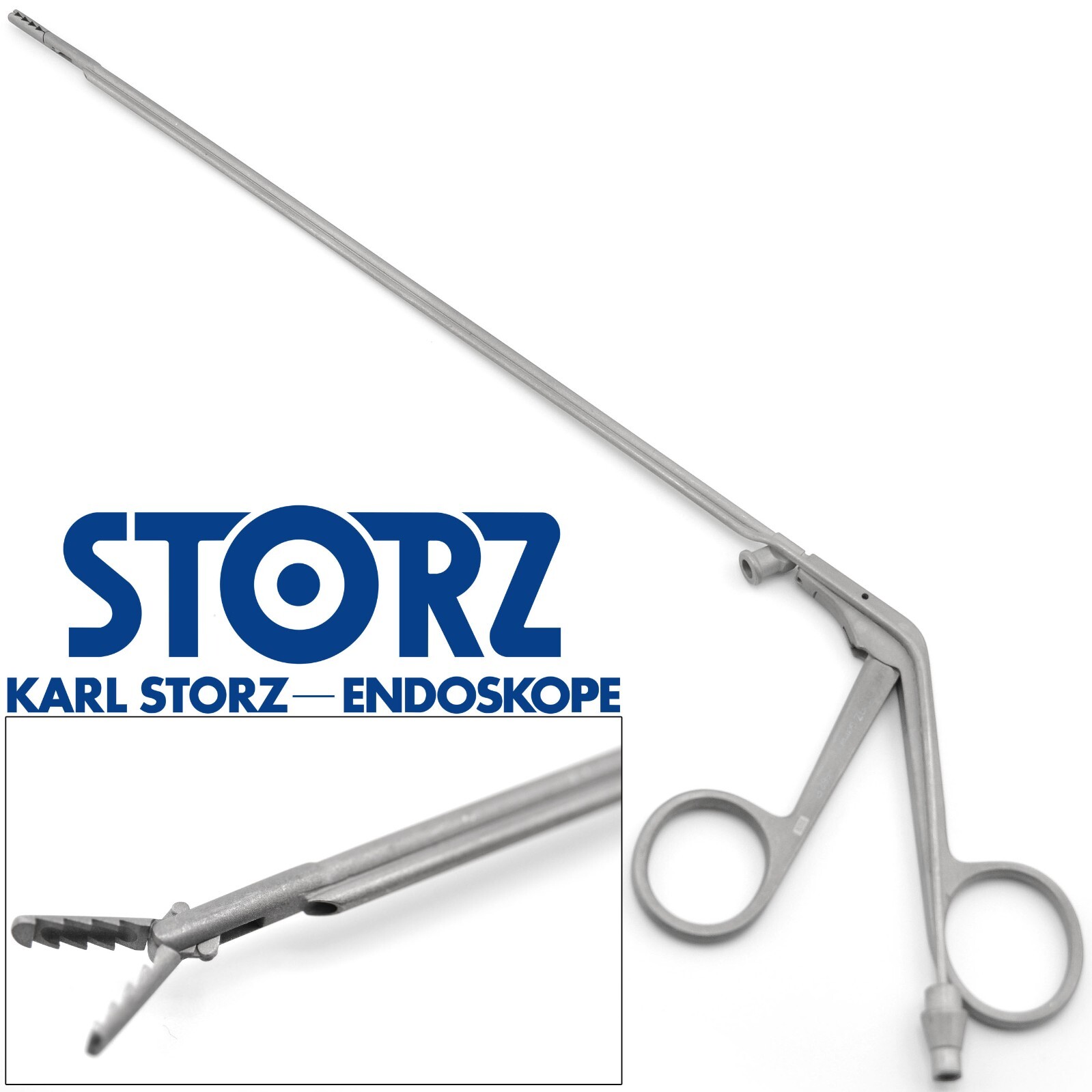 KARL STORZ 8662 FL Steiner Laryngoforce II Grasping Forceps Straight Jaws 10″
