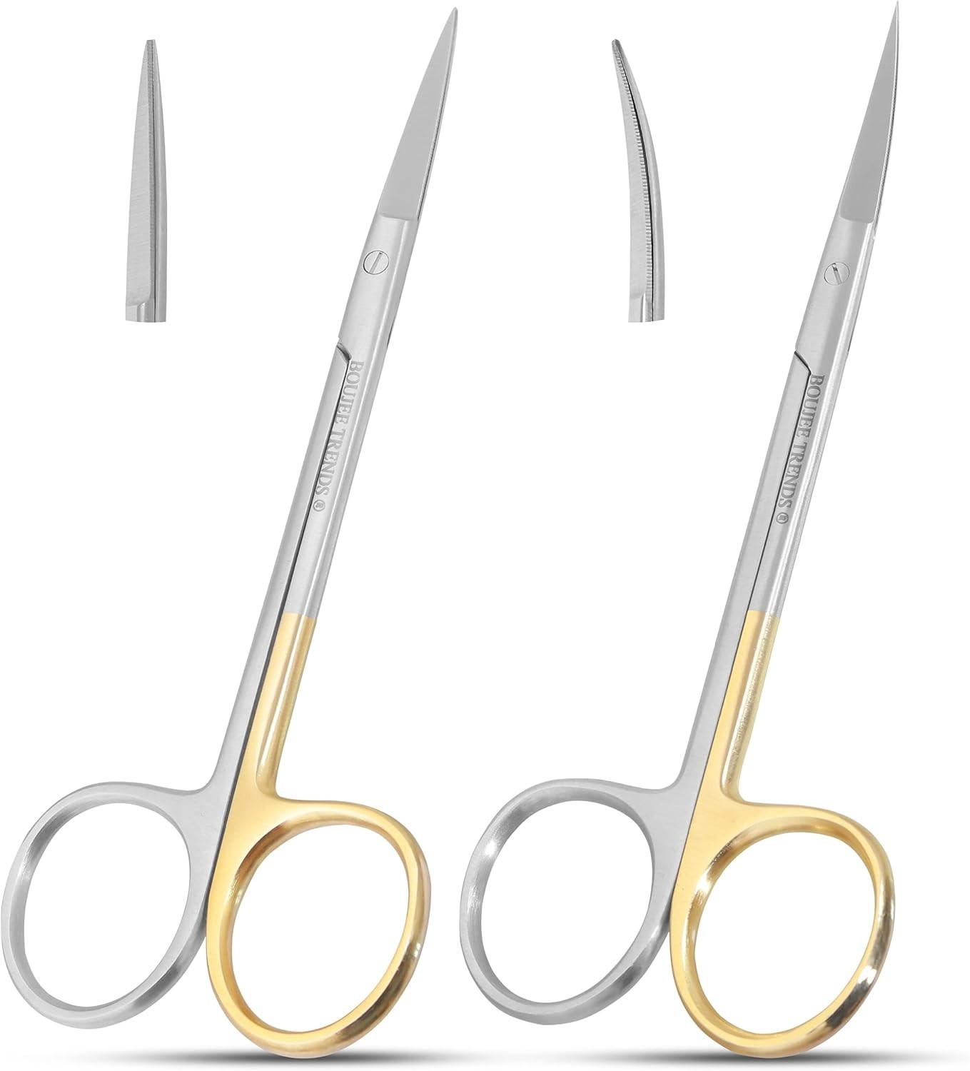 Set of Iris Micro Dissecting Scissors 4.5″ STR/CVD Serrated Super-Cut Fine Point