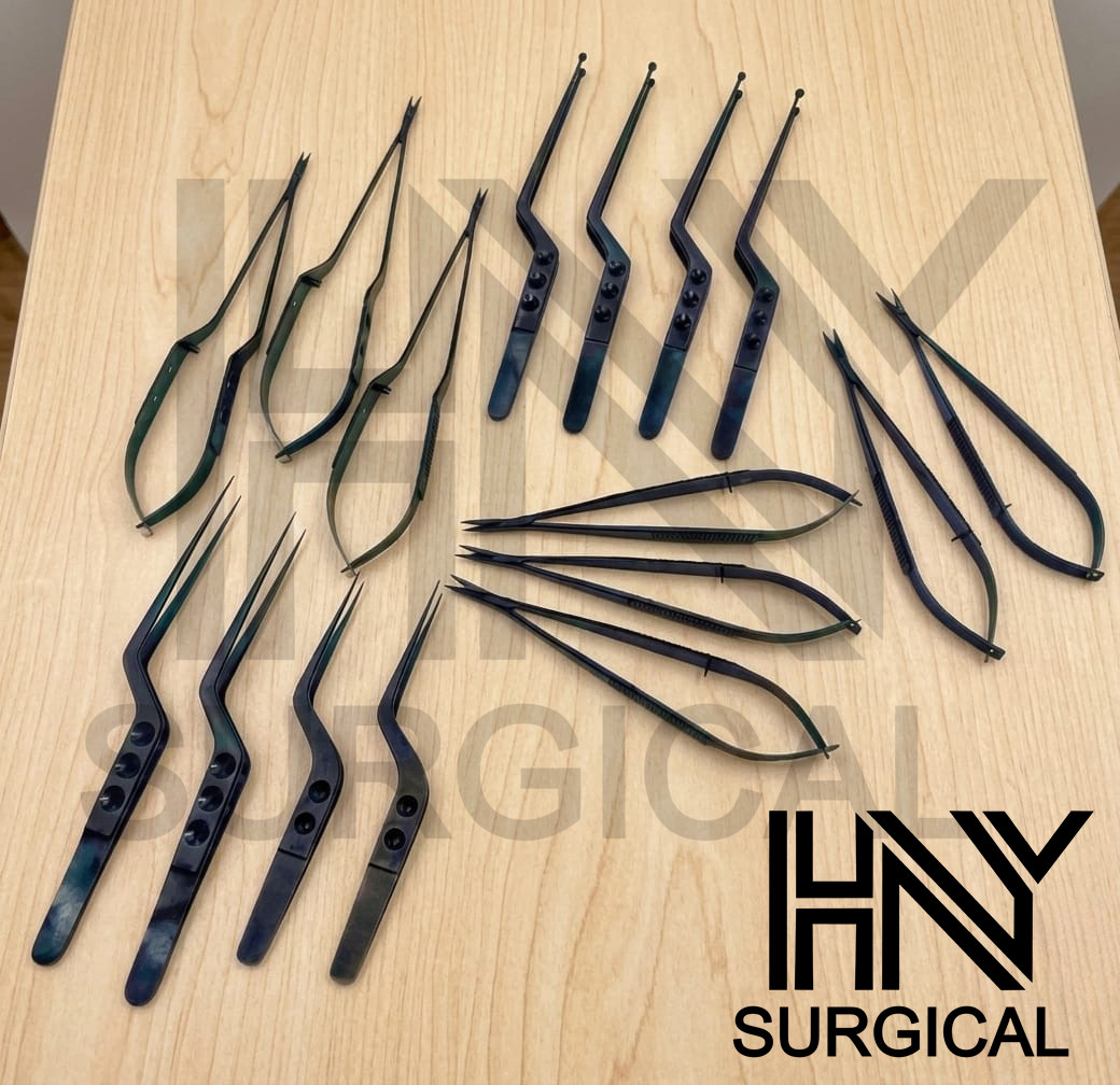 Kamiyama 21 Pcs Micro Neurosurgery Instrument Set Black Coated Top Grade A+