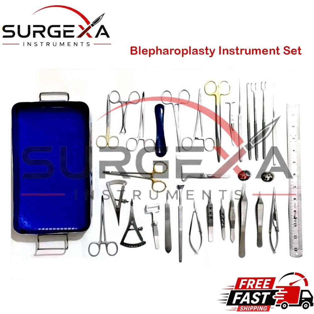 Blepharoplasty Instruments Set 30 Pcs German Stainless Micro Eye Surgery Set