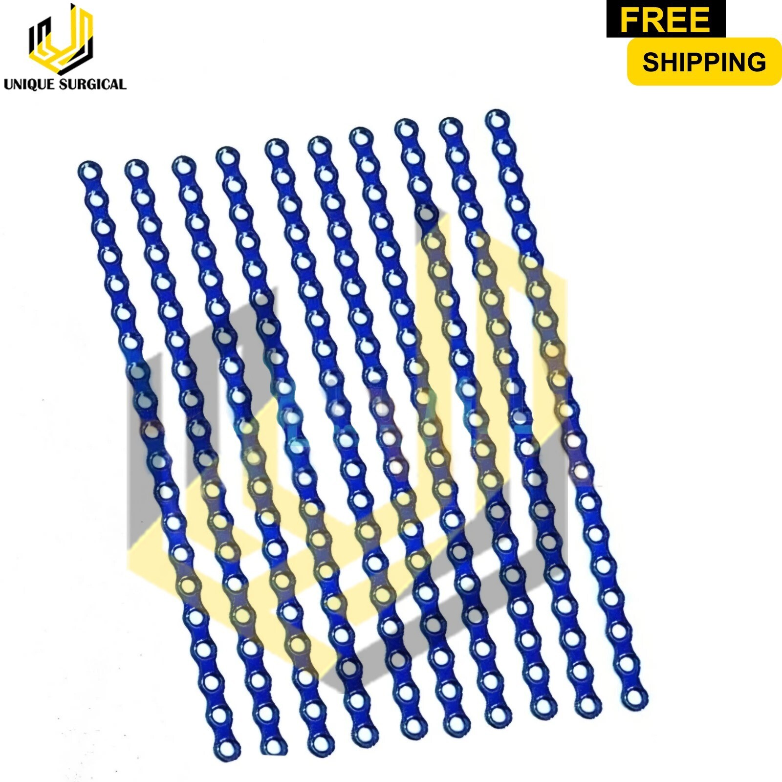 Maxillofacial Mini Bone Plates 20 Holes set Of 10 Pcs Orthopedic Instruments Set