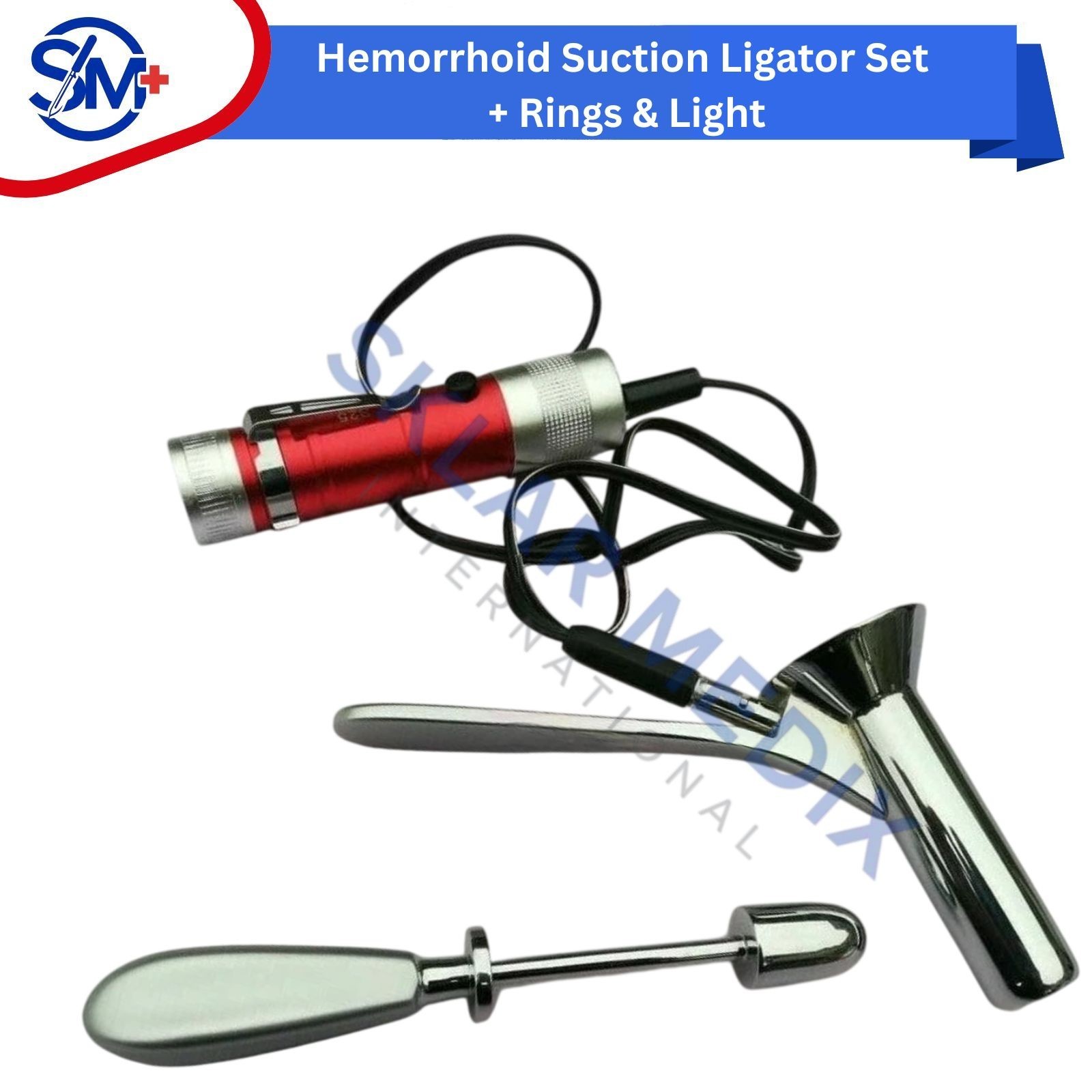 Hemorrhoid Suction Ligator with Proctoscope Anoscope Surgical Instruments German