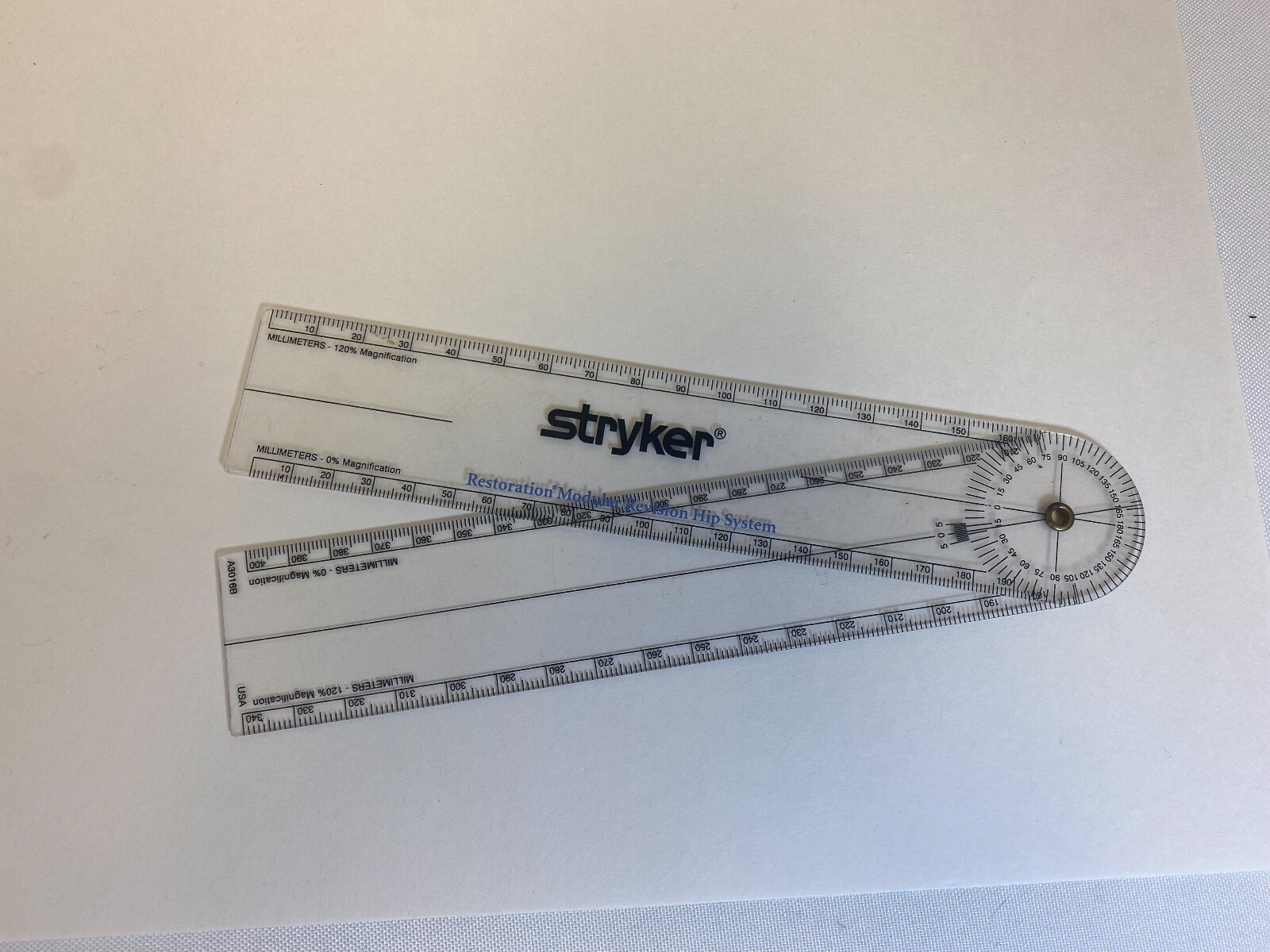 Stryker A3016B Restoration Modular Revision Hip System Ruler, Surgical, Ortho