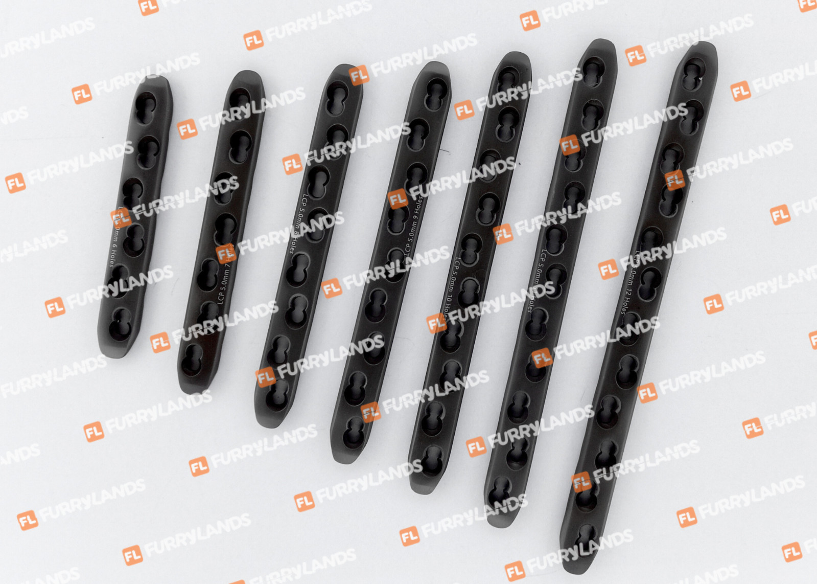 LCP Broad Locking Plates 5-12 Combi Holes 8 Pcs Set Titanium