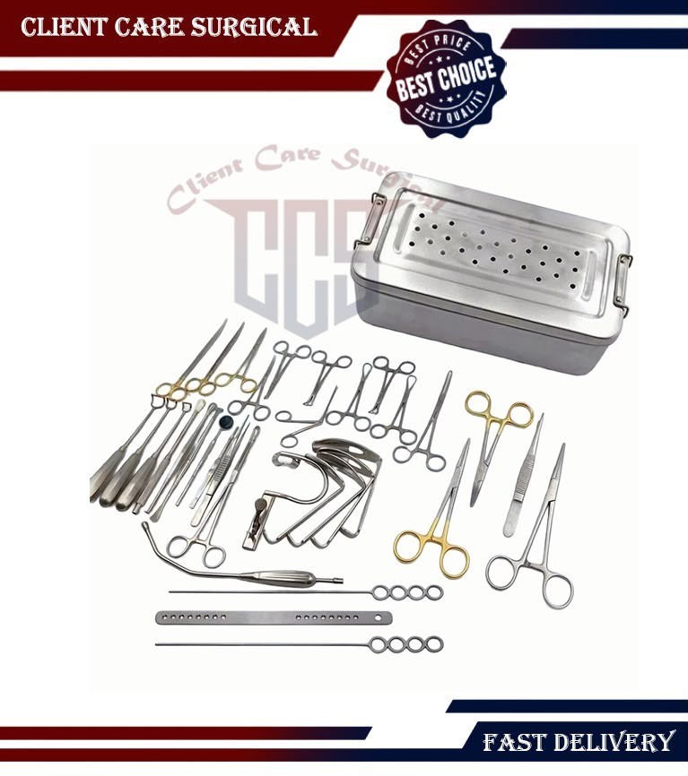 New Tonsillectomy and Adenoidectomy 30 pcs Set Surgical Instruments Kit with Box