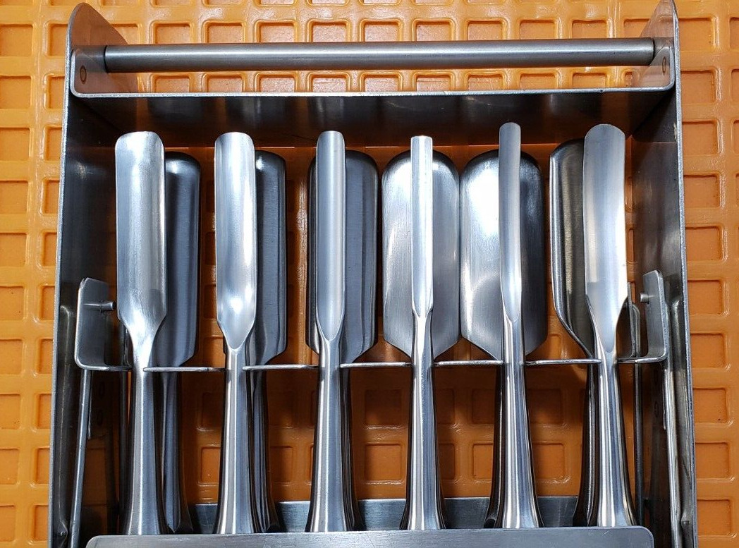 V. Mueller Surgical Orthopedic Hibbs Gouges 9.5″ Straight Set of 12 W-Jarit Rack