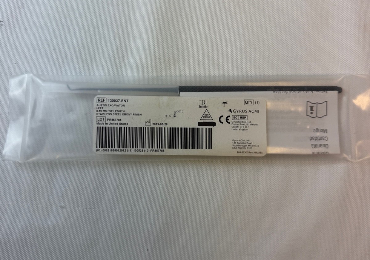 Gyrus ACMI 130037-ENT Austin Excavator Left 8.89mm Tip Ebony L:6.5″ Otology