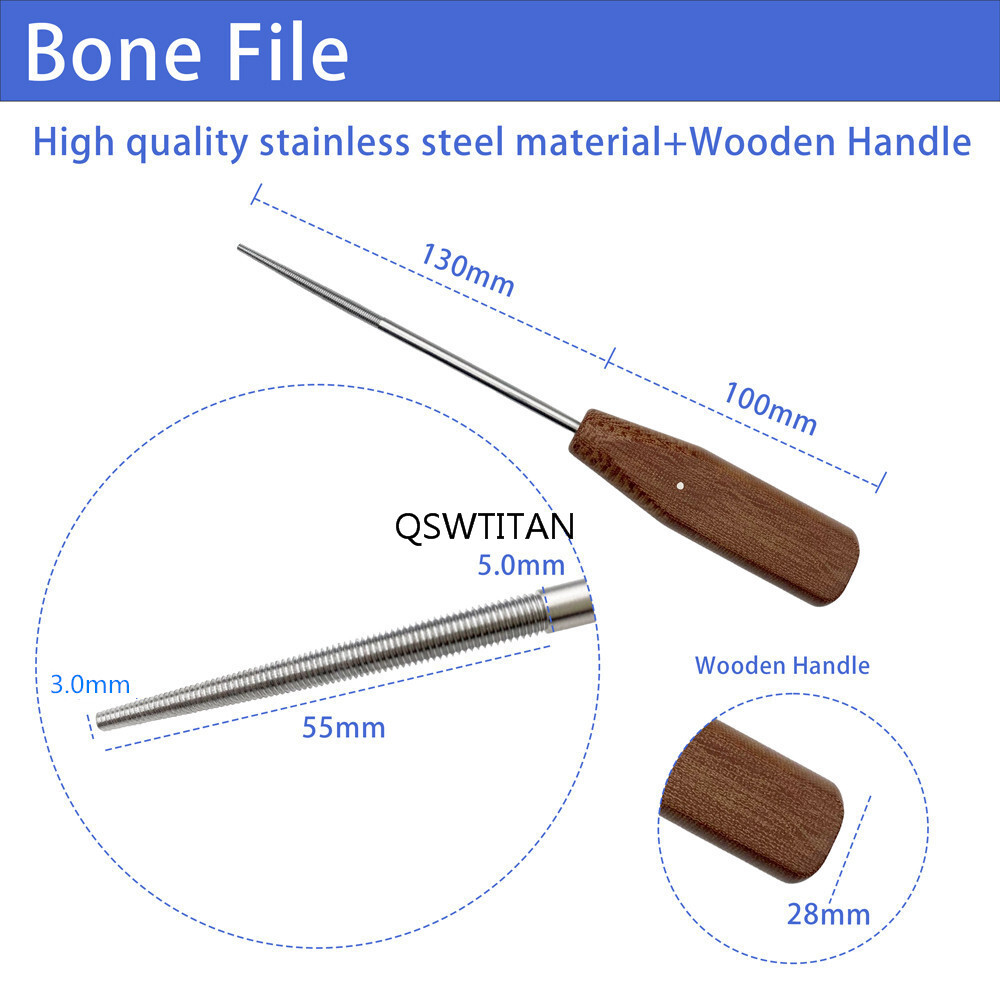 Orthopedic Bone Rasp Bone File Trochlea Rasp Bone Grind Wooden handle Surgical