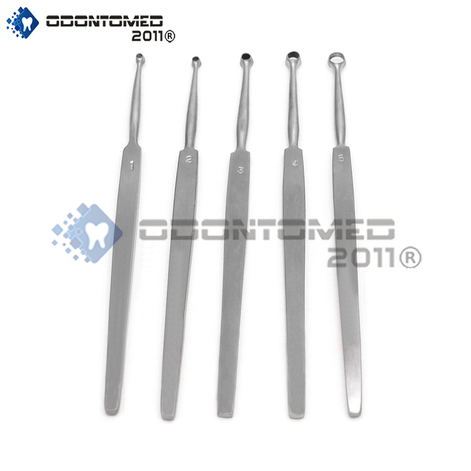 5Pcs Set of Fox Dermal Curettes 6.25″ Surgical Instruments