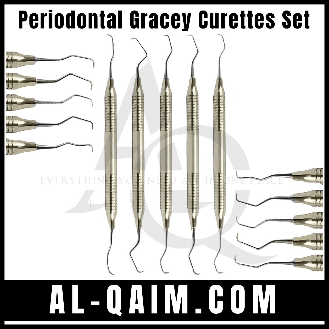 Periodontal Gracey Curettes Set of 5 Pcs Dental Surgical Instrument