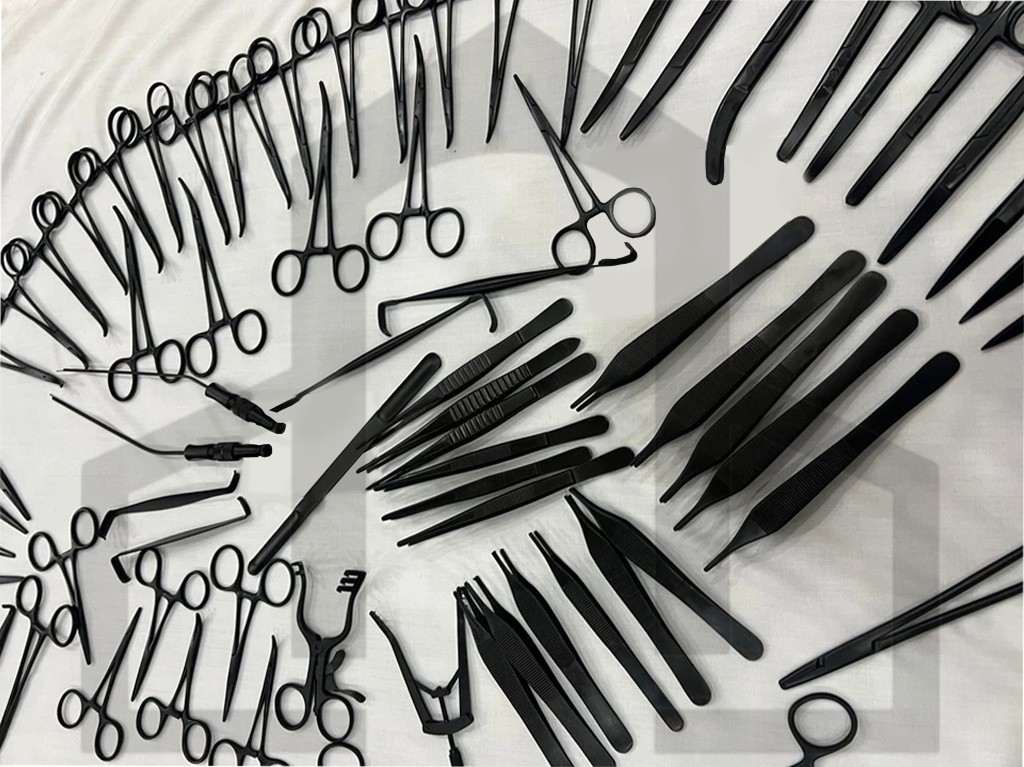 Plastic Surgery Surgical Instruments Black Coated Kit 72 Pcs