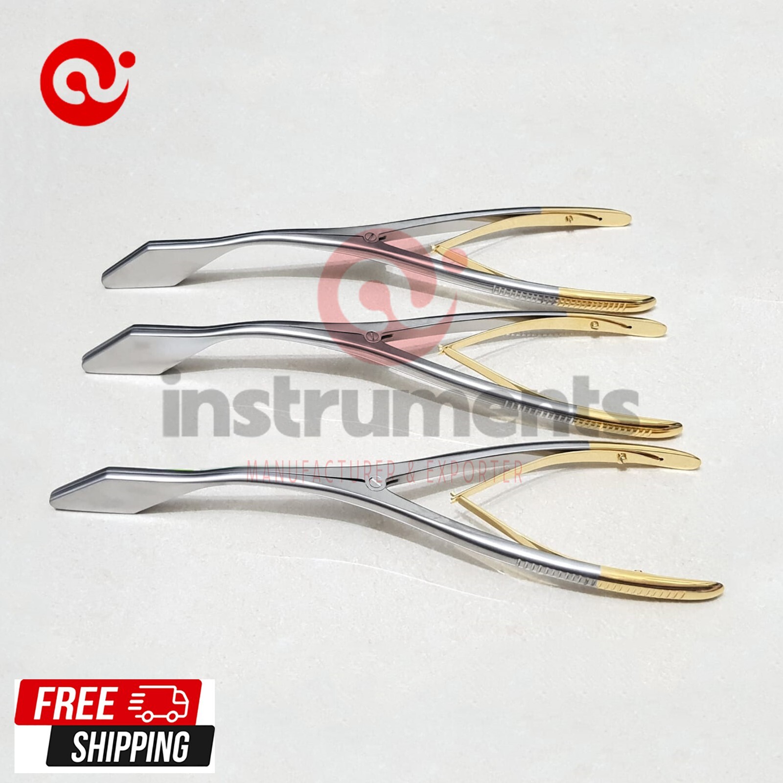 Breast And Facial Diamond Shaped Spreader with Gold Handle 3pcs 22 & 29cm By Ai