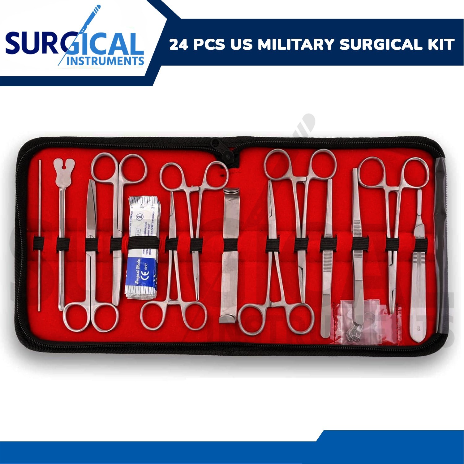 24 Pcs EMT Emergency Medical Kit US Army Style Survival Instrument Set German Gr
