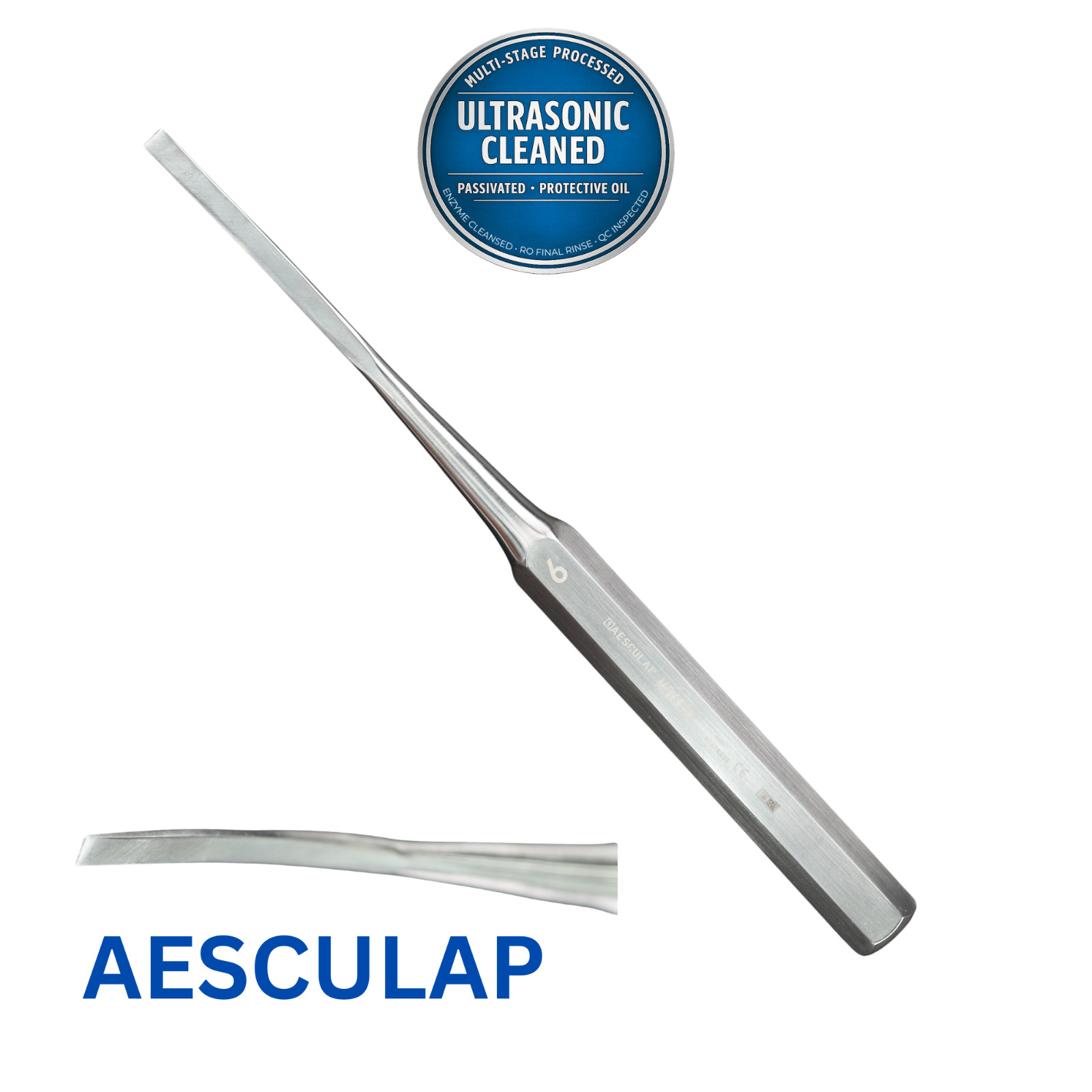AESCULAP MB685R Hibbs Osteotome, Curved, 6mm Width, 245mm