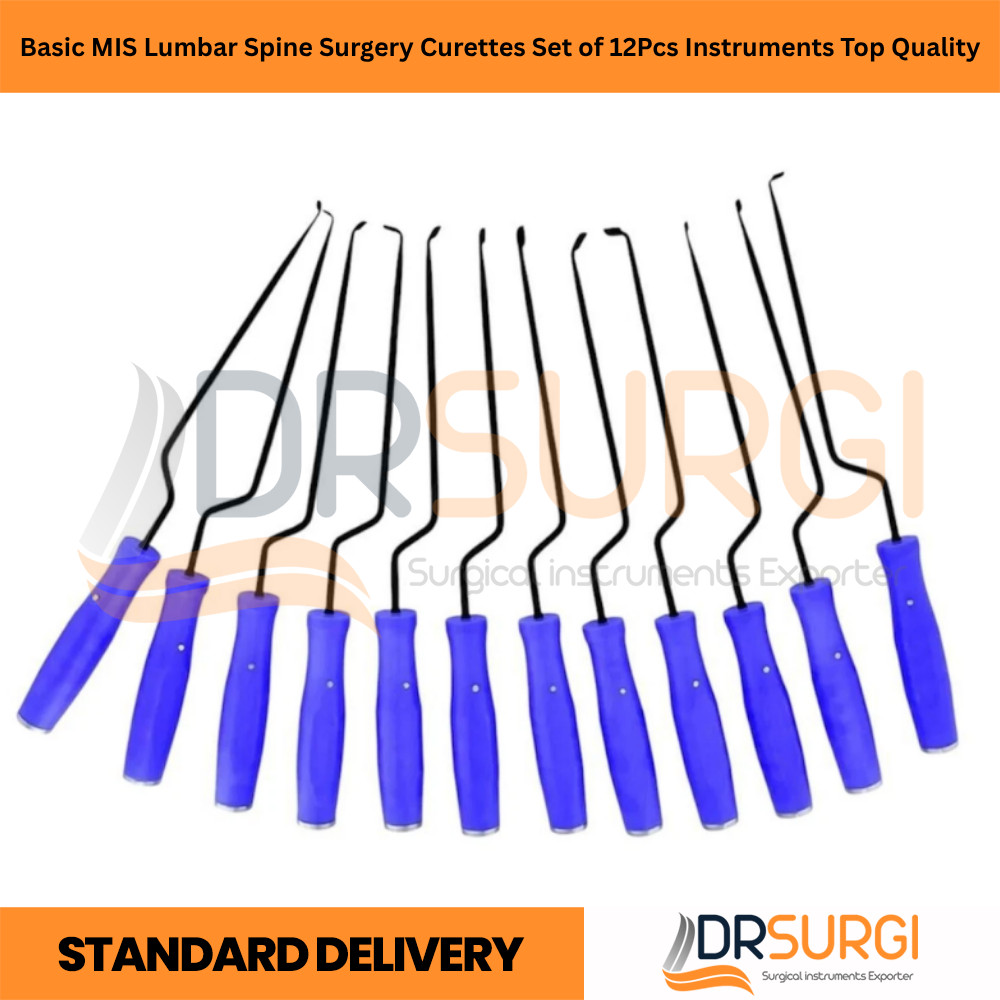 Basic MIS Lumbar Spine Surgery Curettes Set of 12Pcs Instruments Top Quality