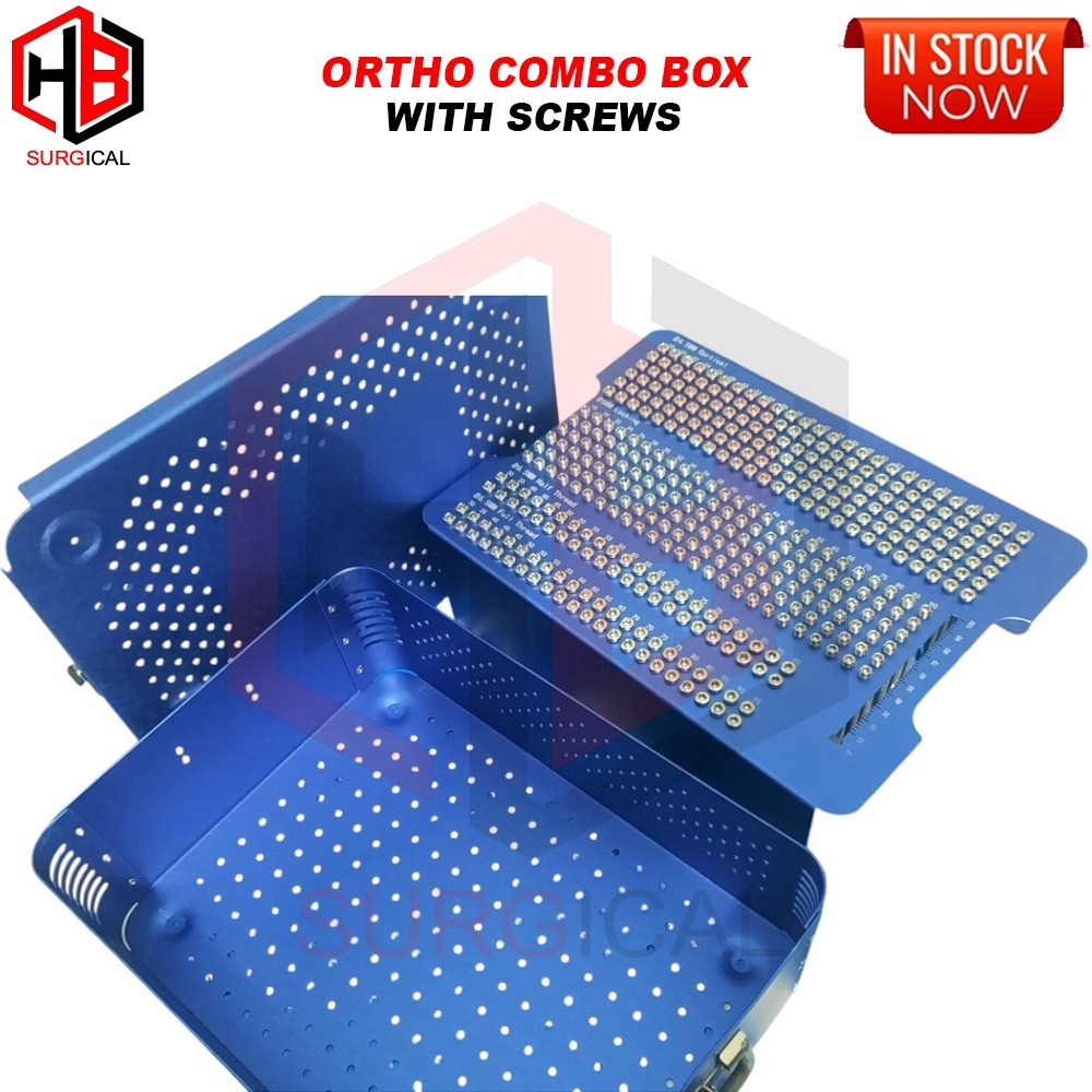Orthopaedic combo Box with 4.5mm,5mm & 6.5mm(half & Full thread) screws (395 pcs