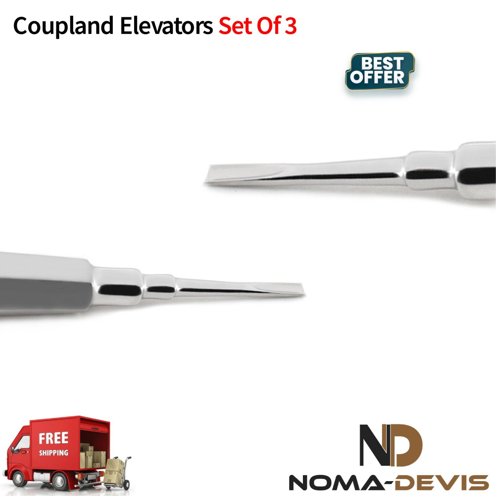 Surgical Coupland Root Elevators Vets Oral Surgery Tooth Extraction Set of 3