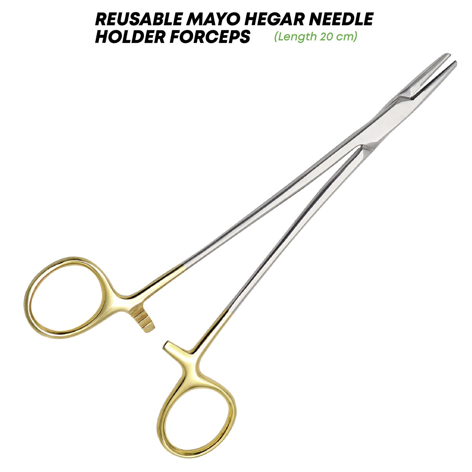 Reusable Mayo Hegar Needle Holder Forceps Straight 20 cm TC Surgical Instruments