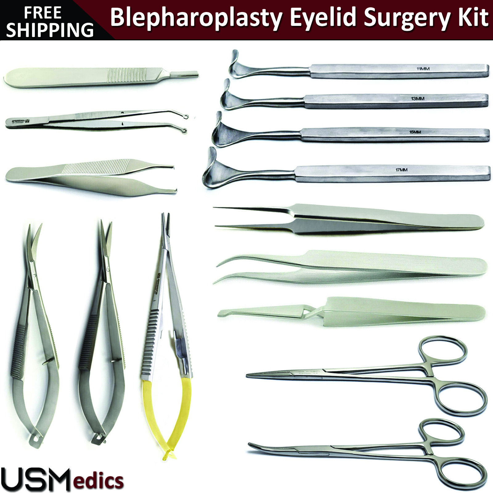 Ophthalmology Instruments Cataract Eye Surgery Procedure Eyelid Retractors Set
