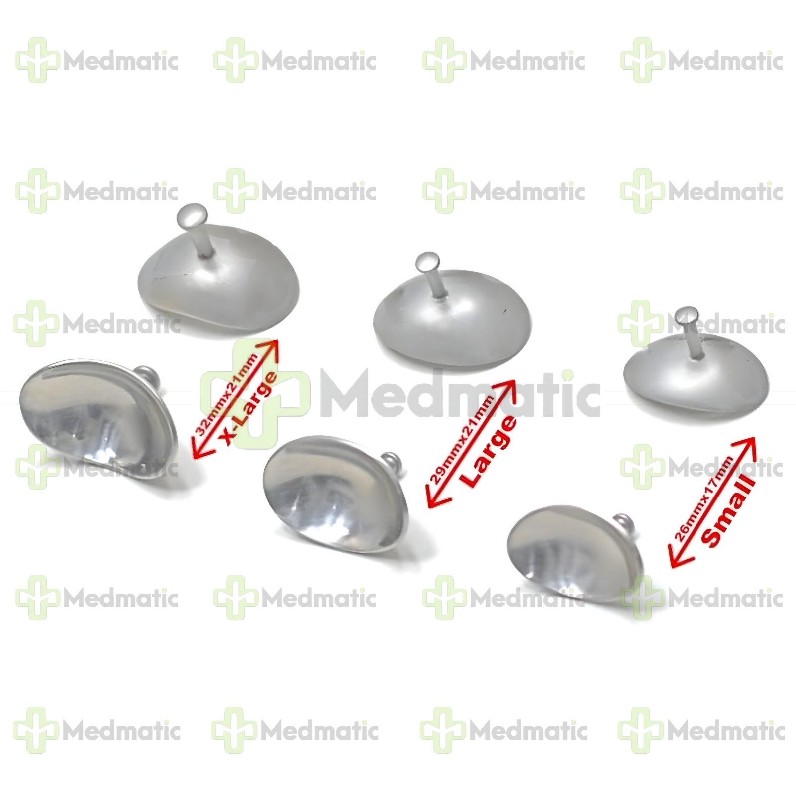 New 6 Pcs Lot Corneal Shield Laser Eye Shield Corneal Protector Stainless Steel