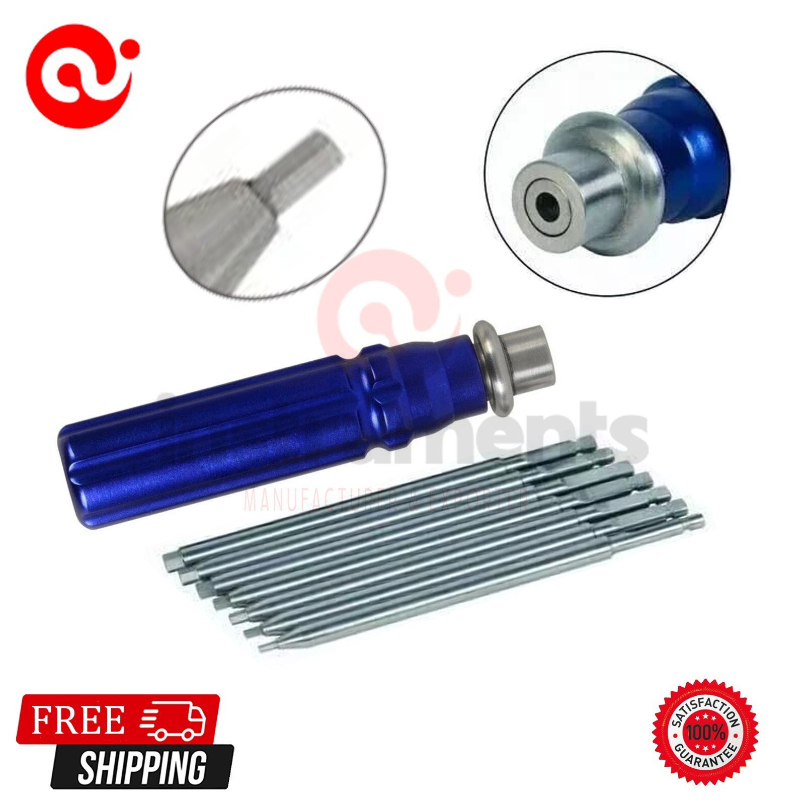Bone Screwdriver Set With Quick Coupling Handle Surgical Instruments Set By Ai