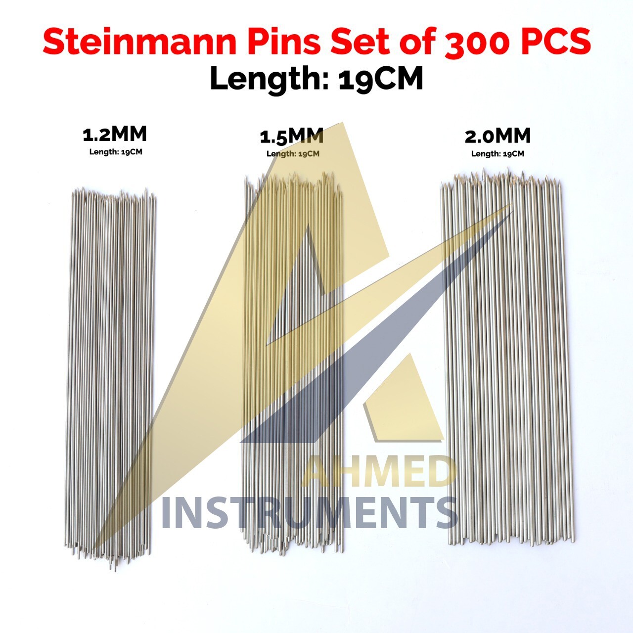 Steinmann Pins 19cm Set of 300 PCS Orthopedic Surgical High Quality Instruments