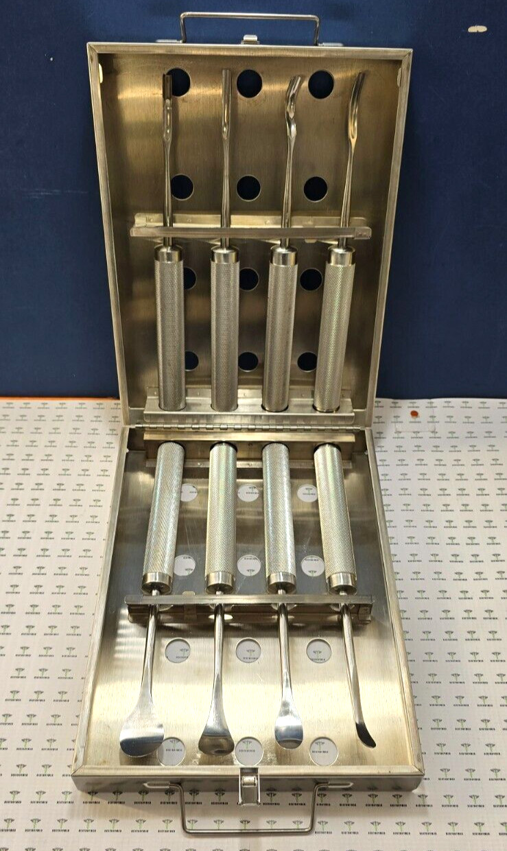 Jarit Orthopedic Cobb Spinal Elevator Curved Set & 4- Cobb Spinal Gouges Set