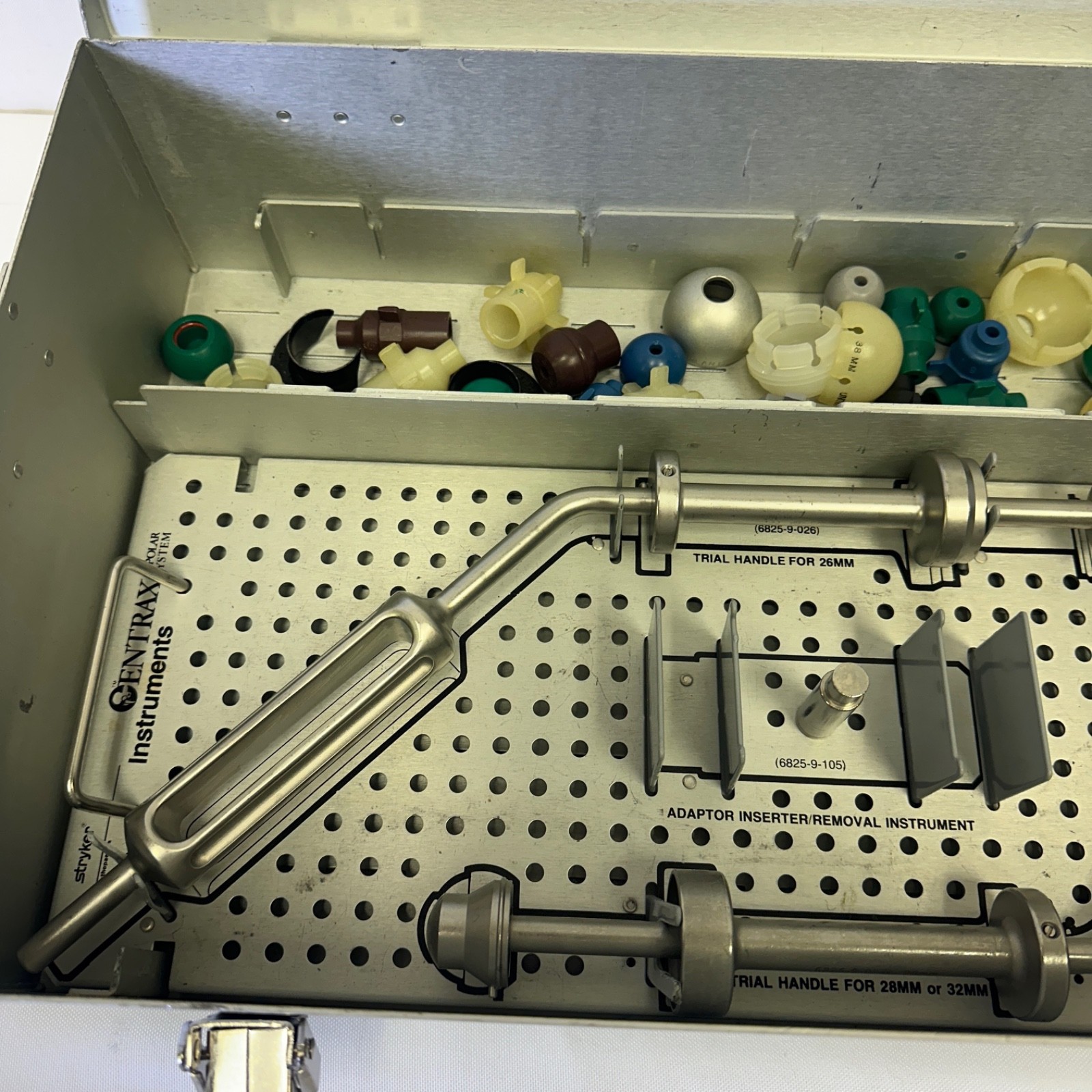 Stryker Howmedica Centrax Bipolar System Trial & Instrument Set w/ Extras &Case