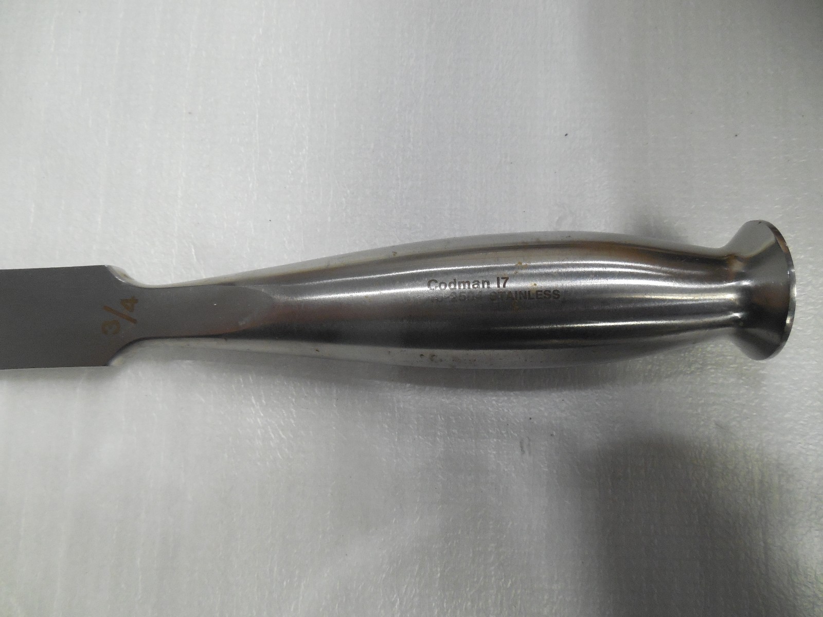 Codman I7 Bone Chisel stainless 3/4 inch Straight Sharp Very Good Condition