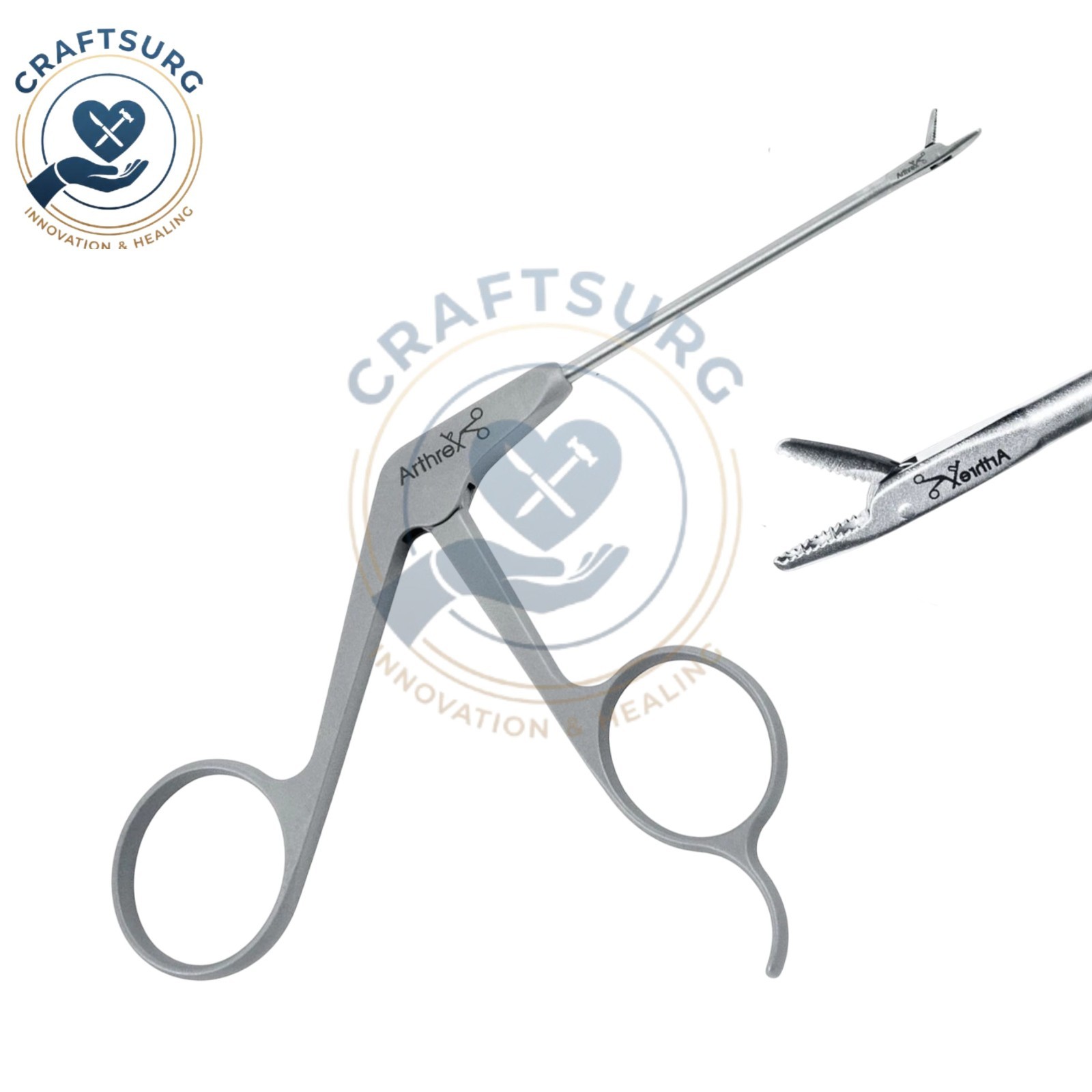 Arthroscopy Grasper Small Joint Pointed Straight Tip 2.75mm NR Handle 4″